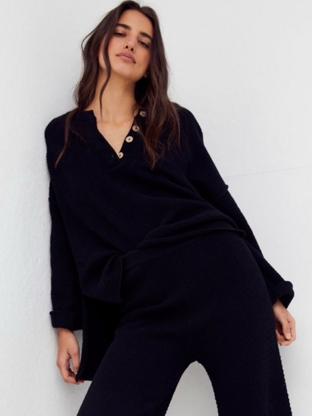 FP Beach Hailee SWEATER- Top only- Black- Large